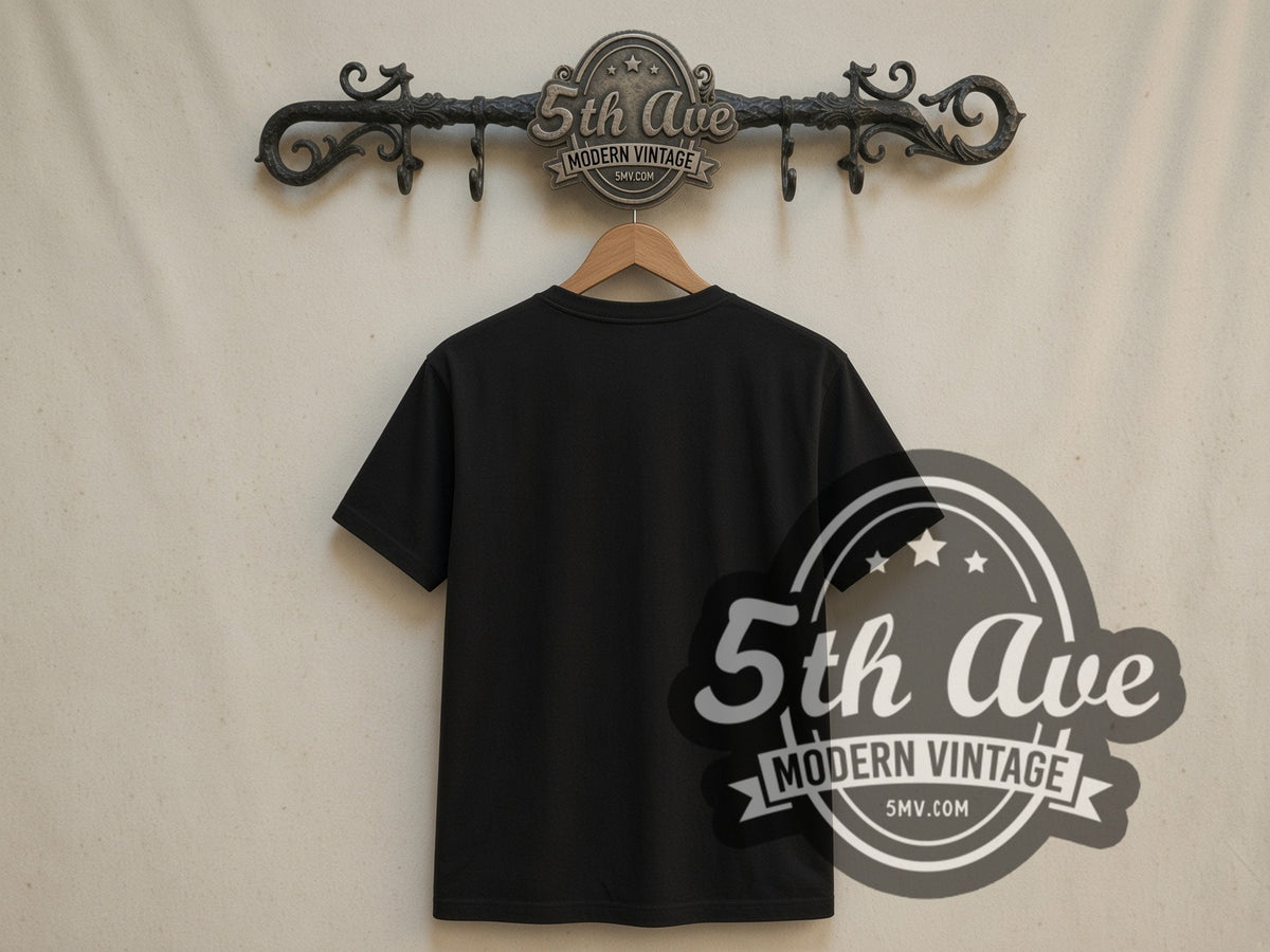 Plain black back of Linkin Park Gas Mask Soldier with Skull double stitched tee on rack