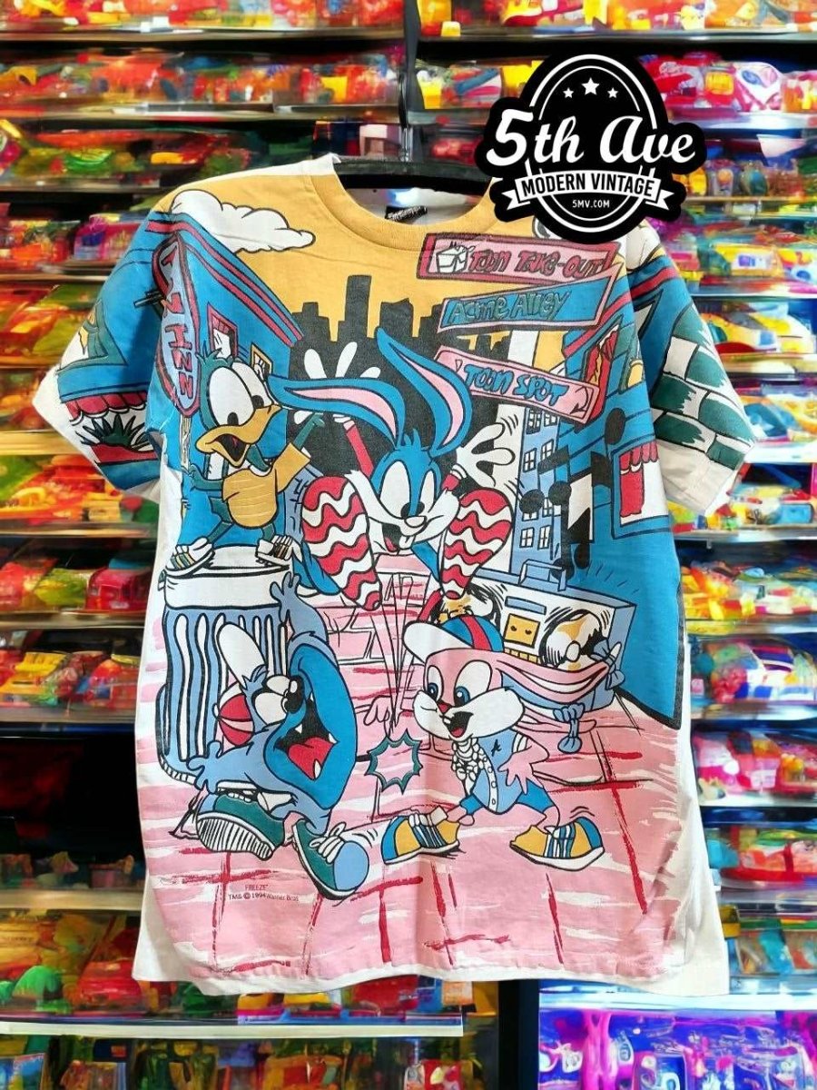 Looney Tunes All Over Print Single Stitch t shirt - Vintage Band Shirts