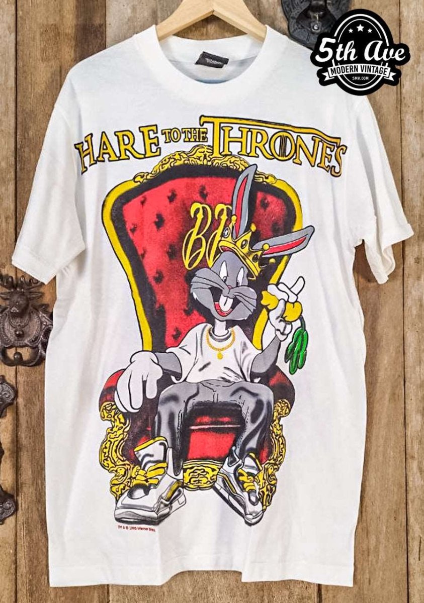 Looney Tunes Bugs Bunny Hare To The Thrones - New Vintage Animation T shirt - Vintage Band Shirts