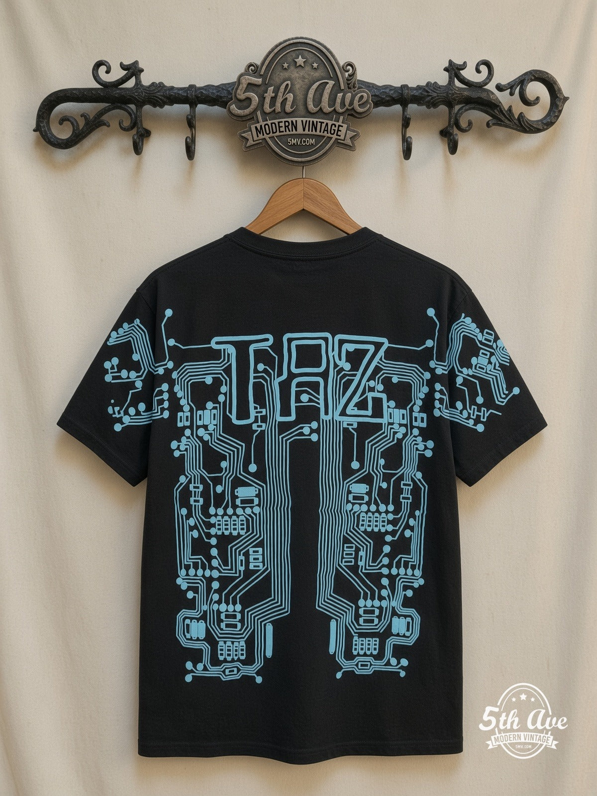 Looney Tunes Bugs Bunny Tech Blueprint all over print vintage tee back on cream 5th Ave rack