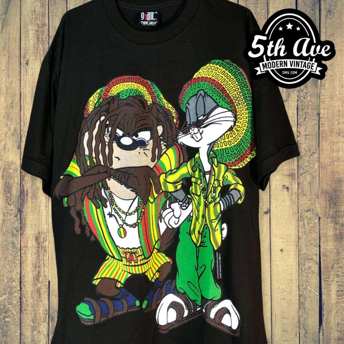 Looney Tunes Rasta Bugs Bunny and Tasmanian Devil - New Vintage Animation T shirt - Vintage Band Shirts