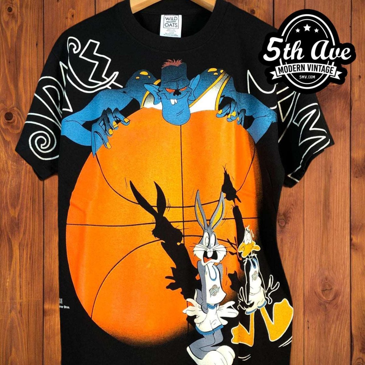 Looney Tunes Space Jam - AOP all over print New Vintage Animation T shirt - Vintage Band Shirts