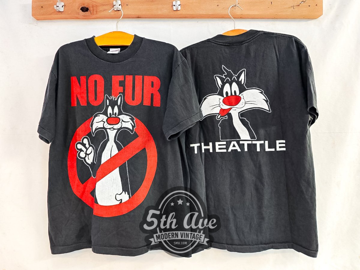 Looney Tunes Sylvester 'No Fur' - Vintage Reprint Animation T-Shirt - Vintage Band Shirts