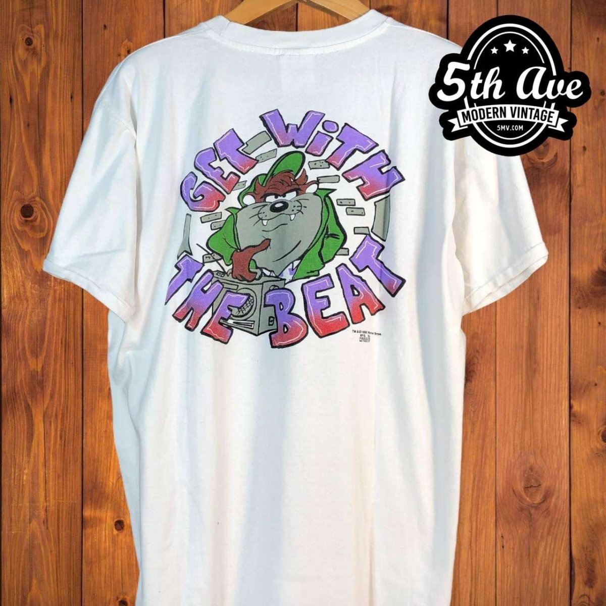 Looney Tunes Taz-Mania Taz Tunes - AOP all over print New Vintage Animation T shirt - Vintage Band Shirts