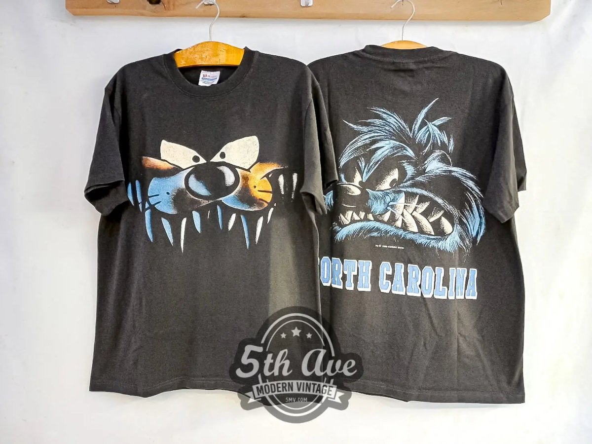 Looney Tunes Taz - Mania Tazmanian Devil North Carolina - Vintage Reprint Animation T-Shirt - Vintage Band Shirts
