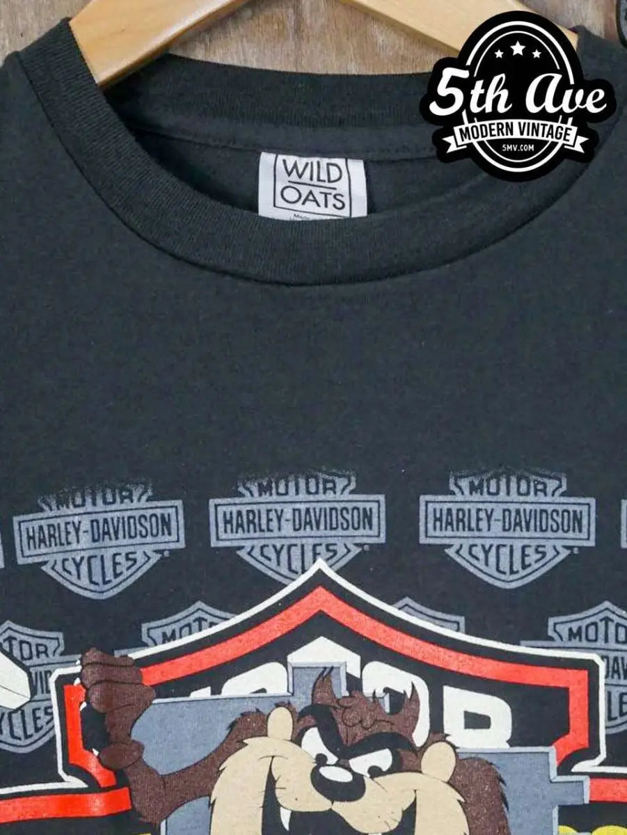 Looney Tunes Taz-Mania x Harley Davidson - New Vintage Animation T shirt - Vintage Band Shirts