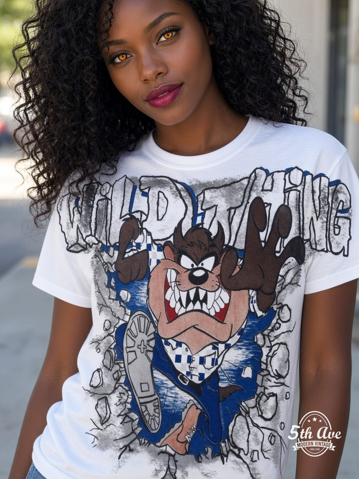 Looney Tunes Taz Wild Thing vintage tee model wearing