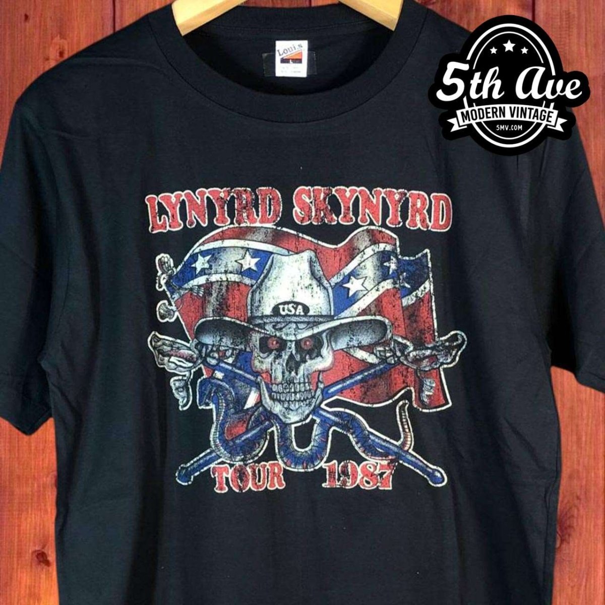 Lynyrd Skynyrd 1987 Tour Rebel Skull Vintage T-Shirt - Vintage Band Shirts