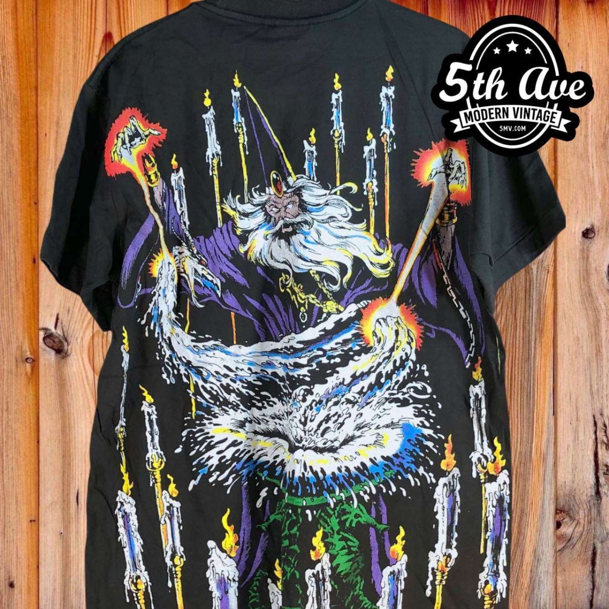 Magical Enchantment: Liquid Blue Wizard Single Stitch t shirt with GIANT Brand Tag - Vintage Band Shirts