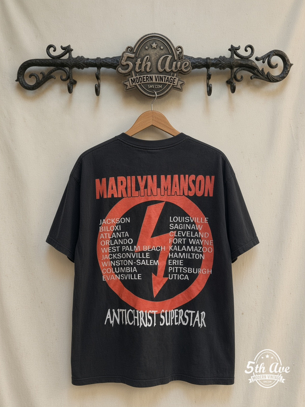 Marilyn Manson Antichrist Superstar Tour vintage t-shirt back on rack