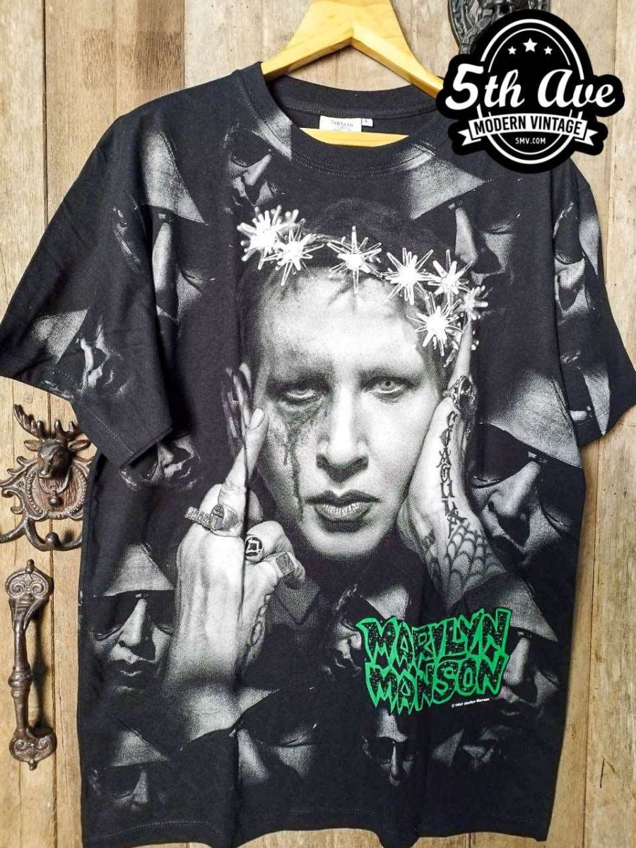 Marilyn Manson - AOP all over print New Vintage Band T shirt - Vintage Band Shirts