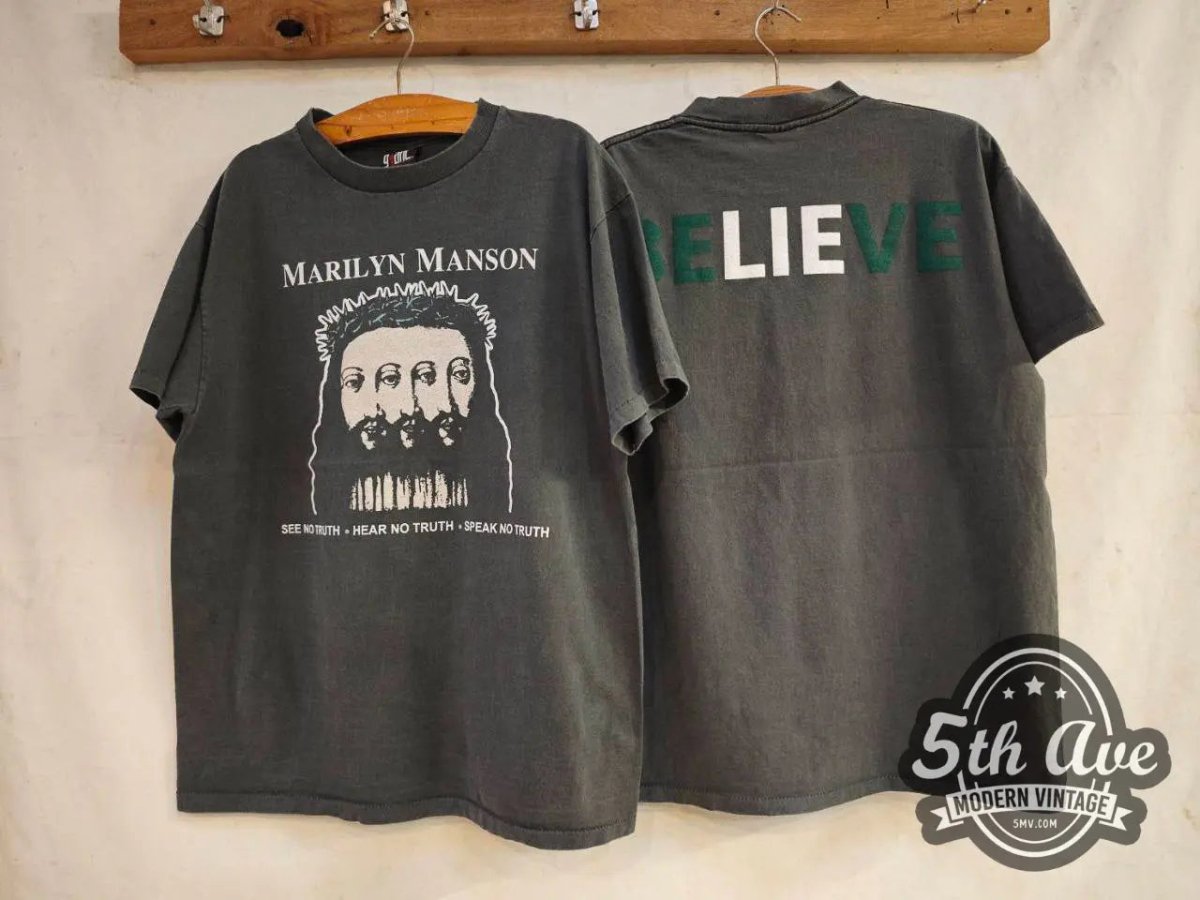 Marilyn Manson Believe - New Vintage Band T shirt - Vintage Band Shirts