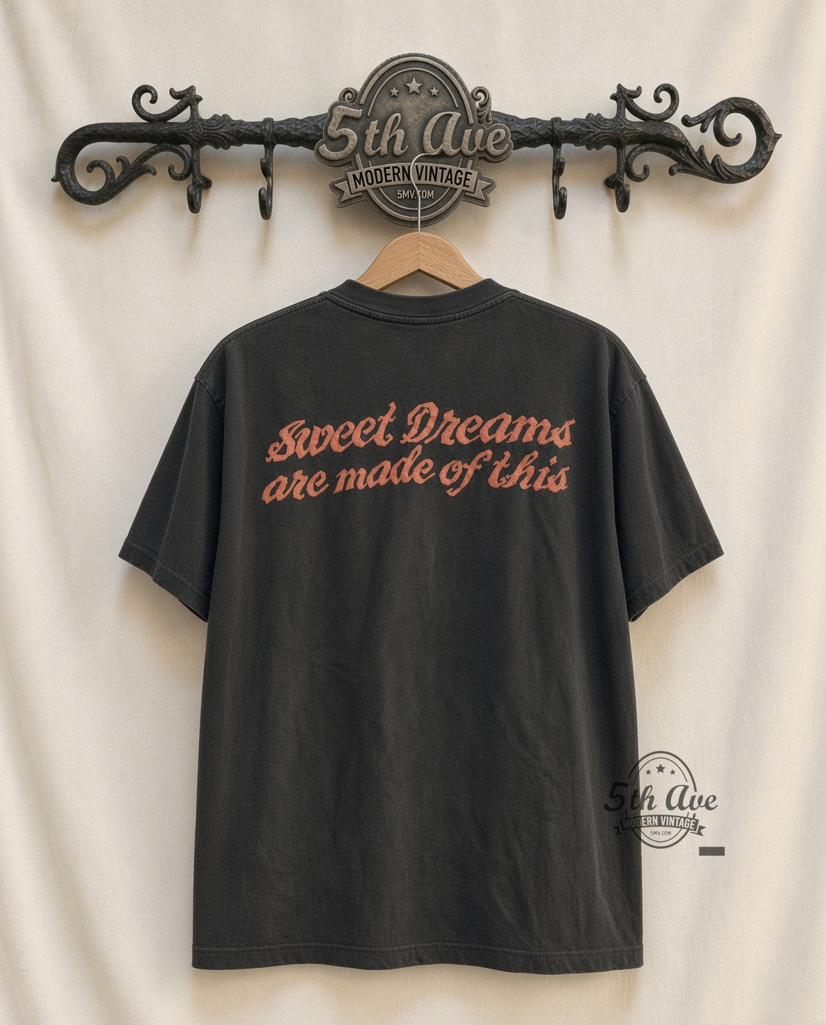 Marilyn Manson Sweet Dreams Screaming Portrait vintage band t-shirt back on cream 5th Ave rack