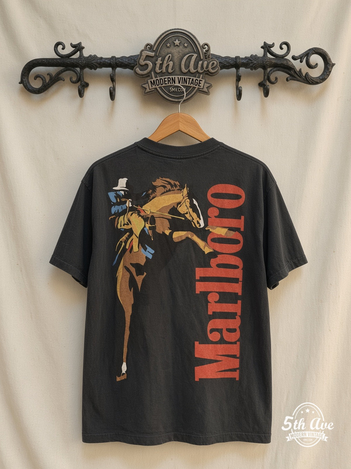 Marlboro Cowboy Pocket vintage t-shirt back on rack