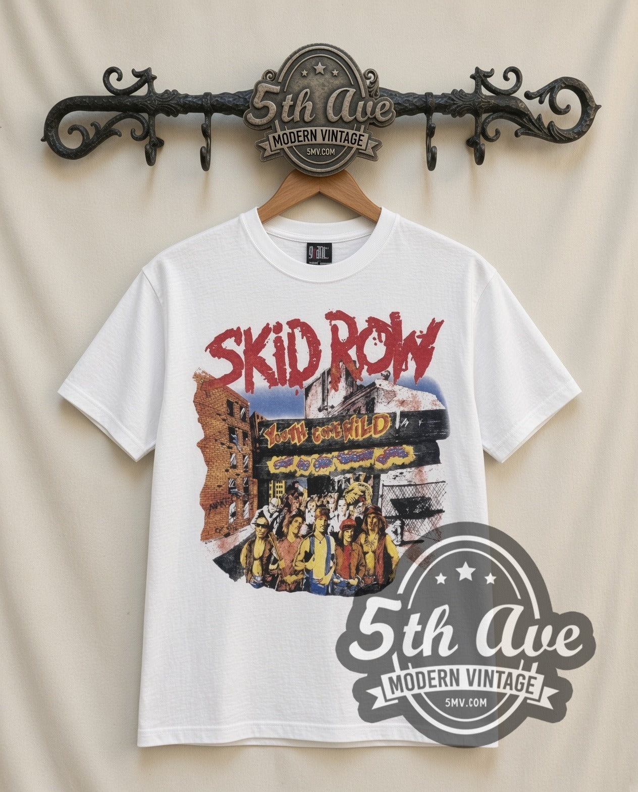 Skid Row Slave to the Grind White Vintage Band T-Shirt