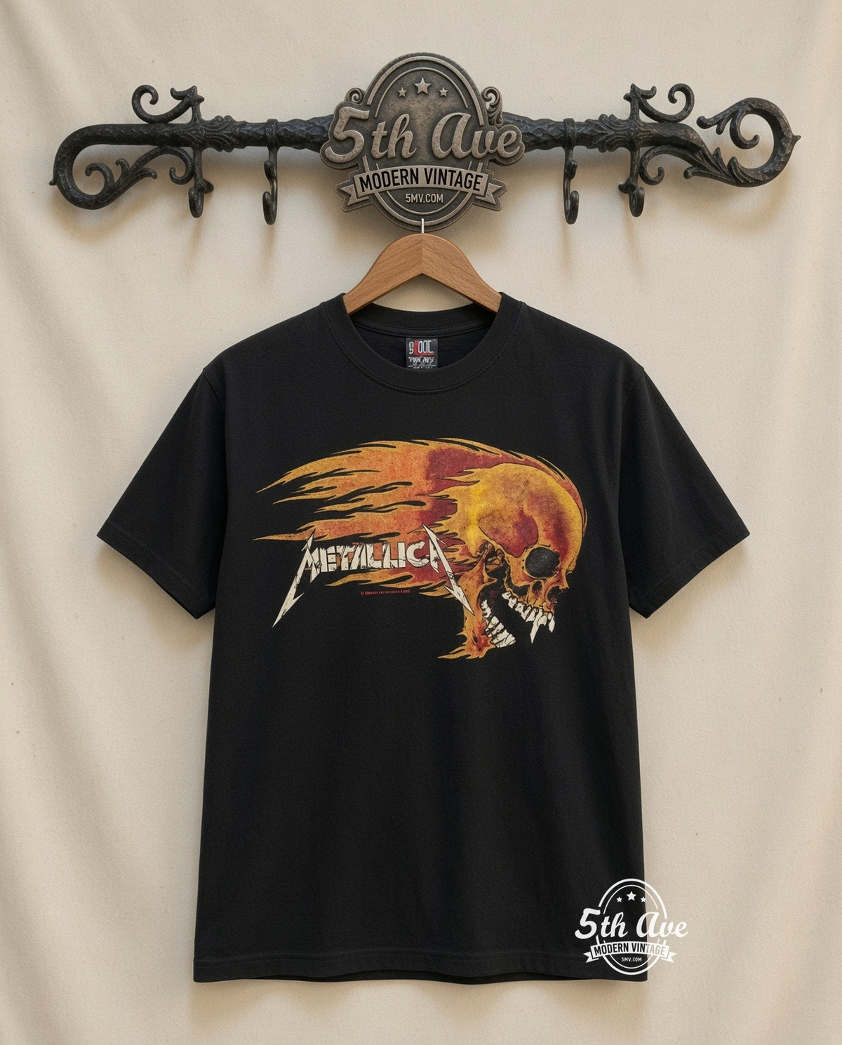 MB 139 Metallica Flaming Skull rack front