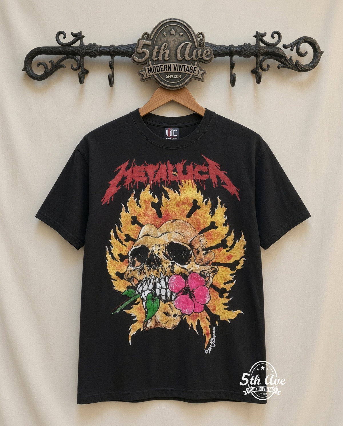 MB 178 Metallica Flower Skull rack front