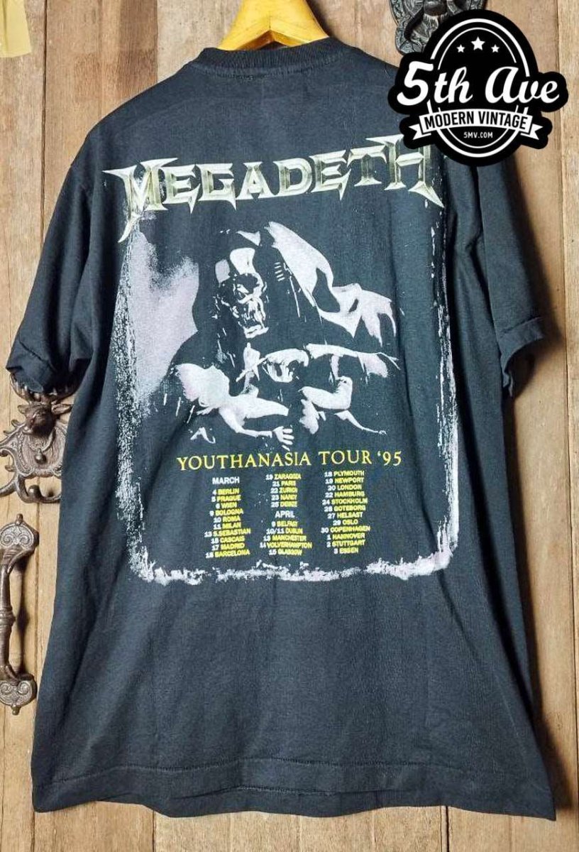 Megadeth Youthanasia Tour 1995 - New Vintage Band T shirt - Vintage Band  Shirts