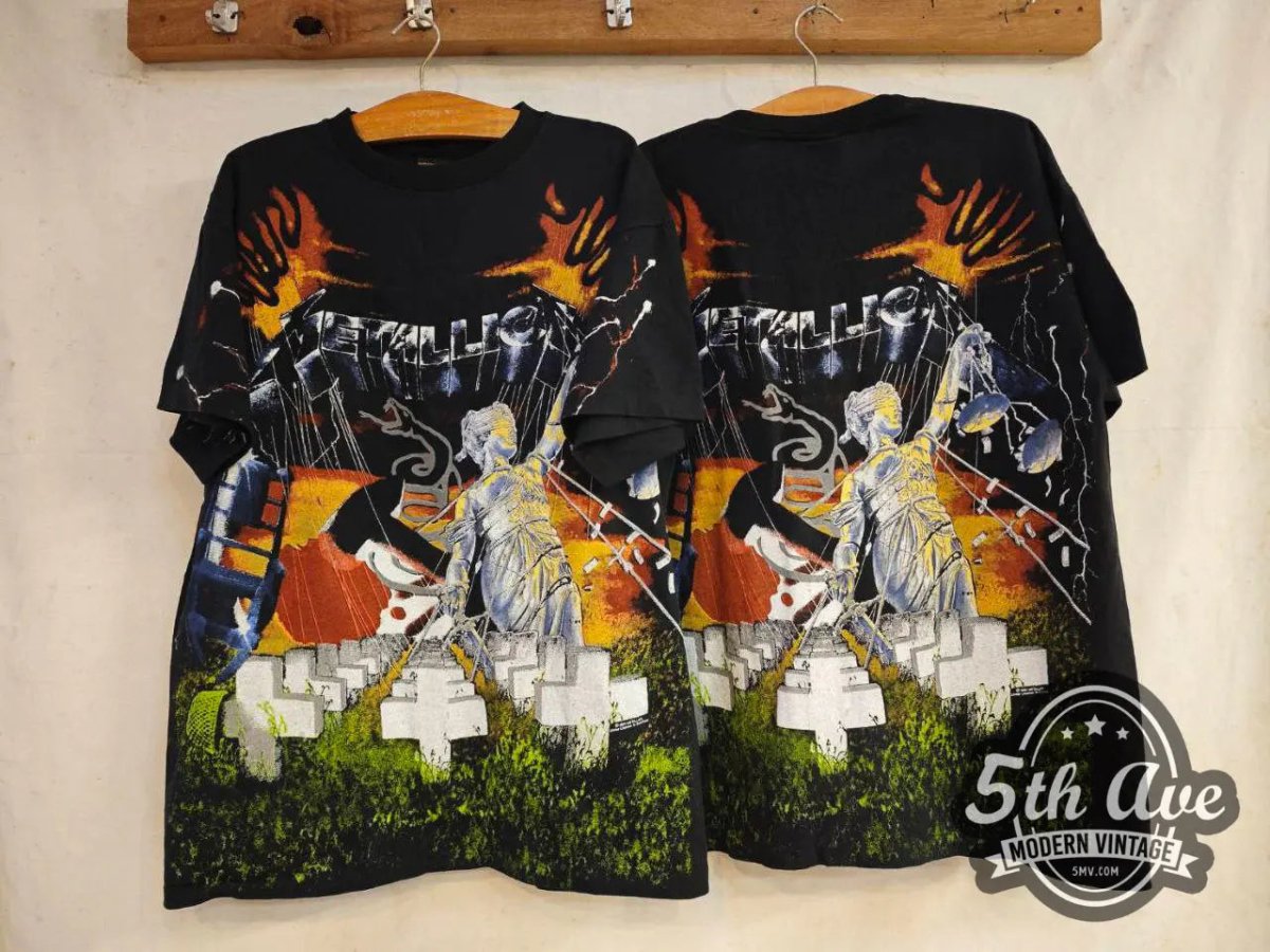 Metallica 1991 Tour Album Art Collage - AOP all over print New Vintage Band T shirt - Vintage Band Shirts