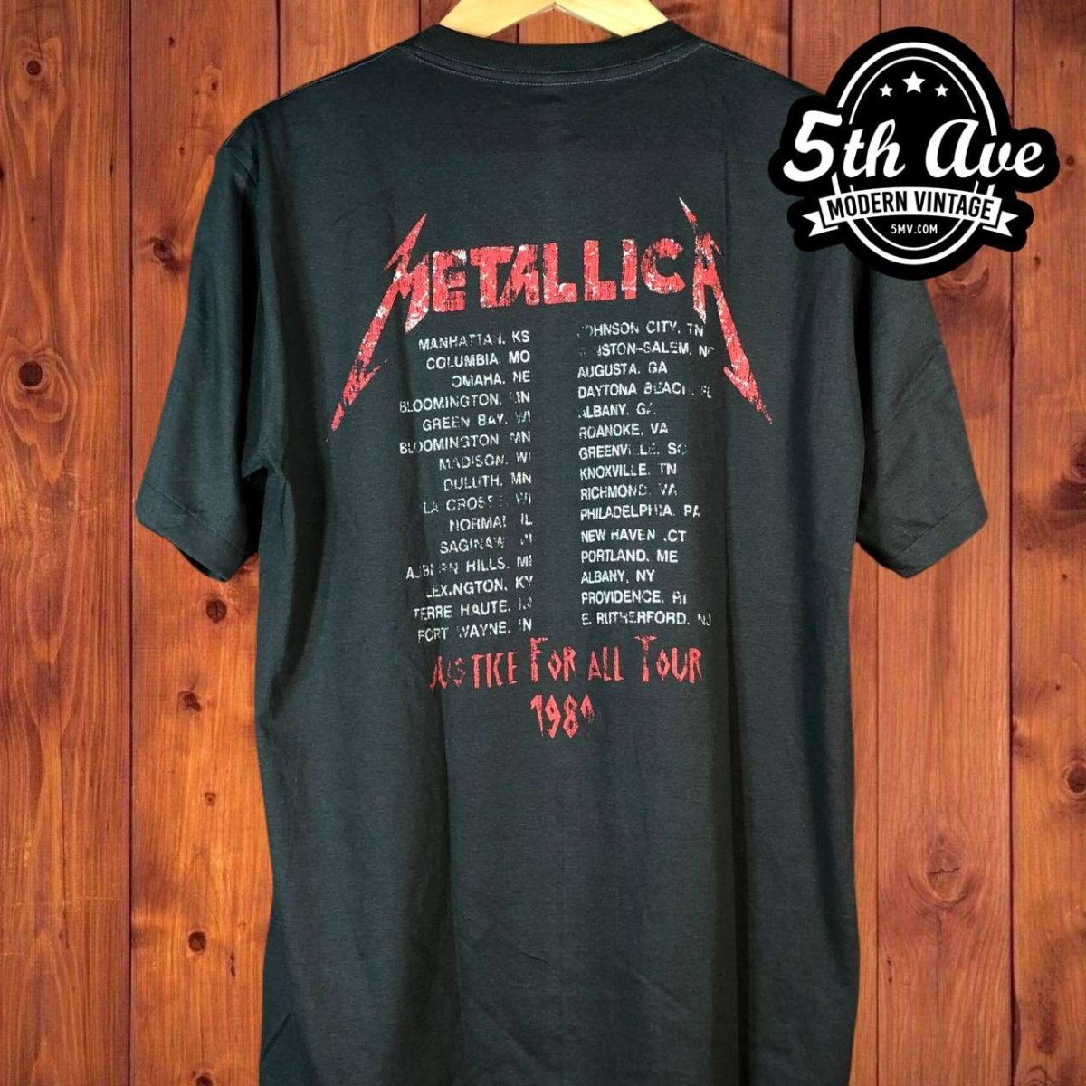 Metallica '...And Justice for All' World Tour 1989 Soft Silk-Screened T-Shirt - Vintage Band Shirts