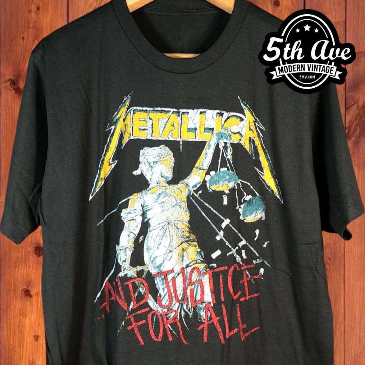 Metallica '...And Justice for All' World Tour 1989 Soft Silk-Screened T-Shirt - Vintage Band Shirts