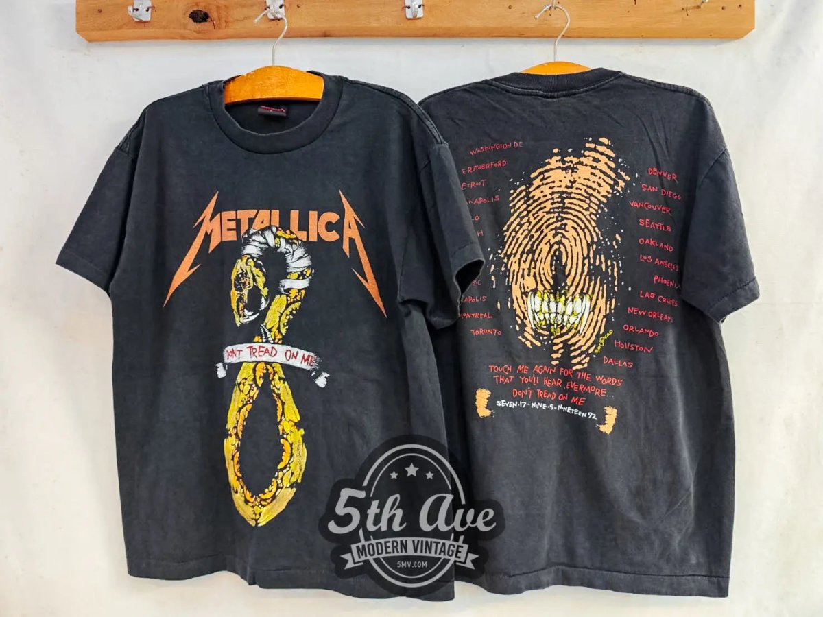 Metallica Don't Tread On Me 1992 Tour - New Vintage Band T shirt - Vintage Band Shirts