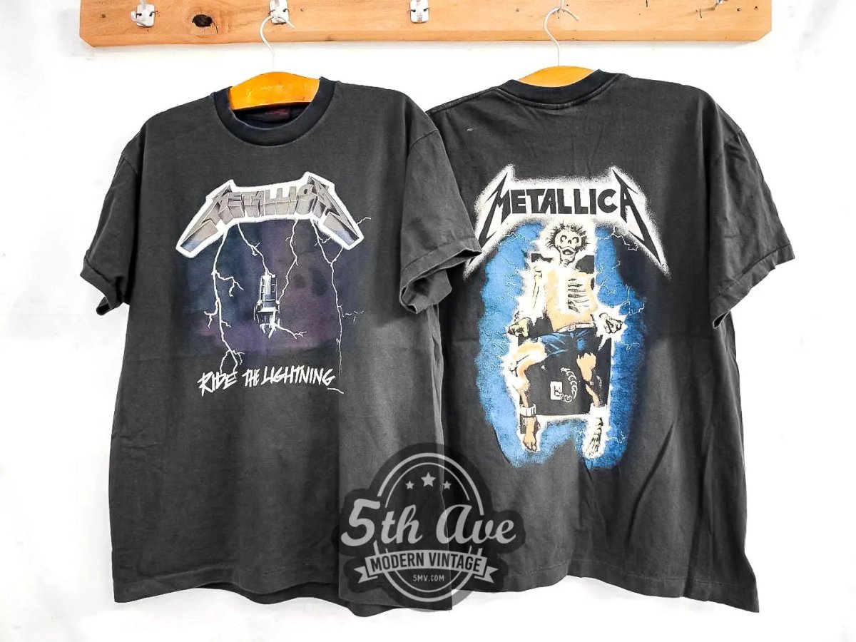 Metallica Ride the Lightning - Vintage Reprint Band T-Shirt - Vintage Band Shirts