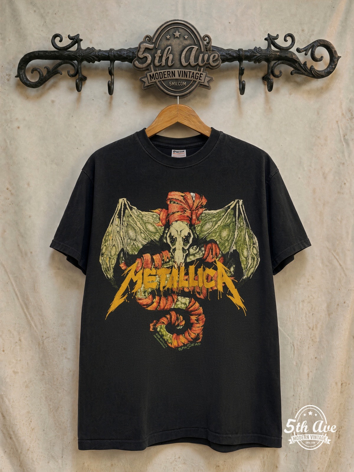 Metallica Wherever I May Roam Winged Skull vintage band t-shirt on rack