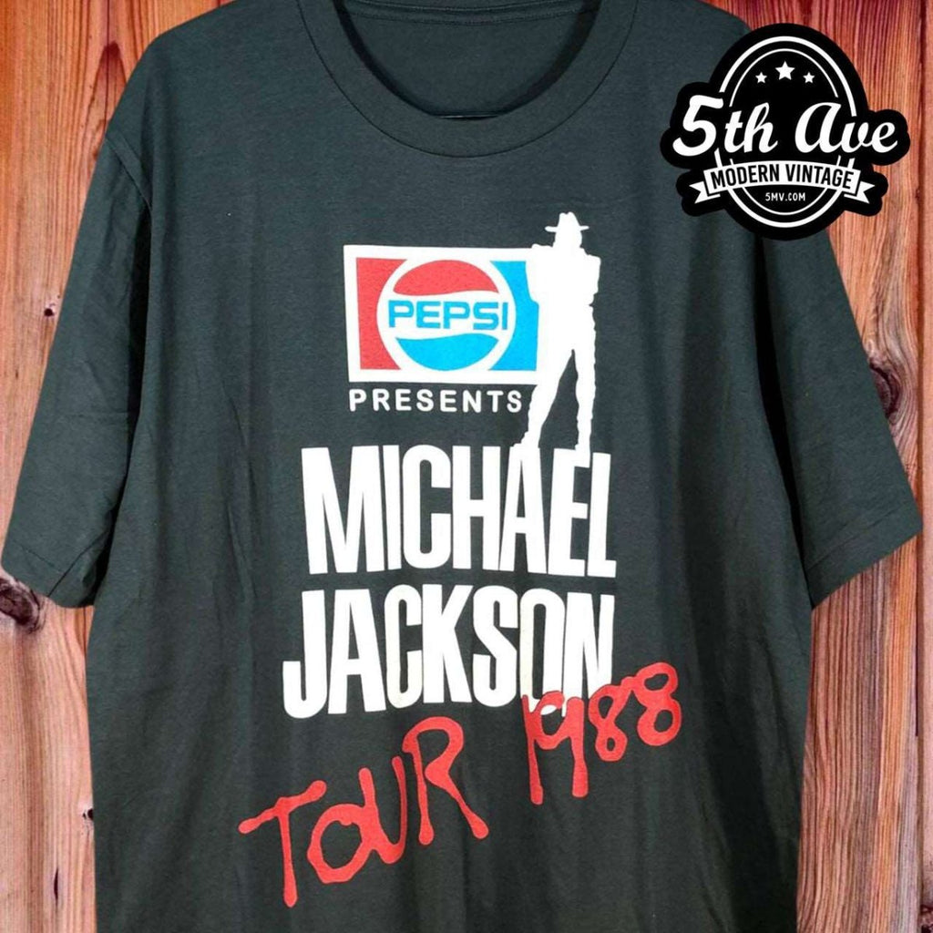 Michael Jackson 1988 Pepsi Tour Vintage Soft Cotton T-Shirt - Vintage Band  Shirts