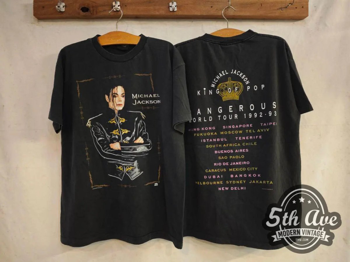 Michael Jackson Dangerous World Tour - New Vintage Band T shirt - Vintage Band Shirts