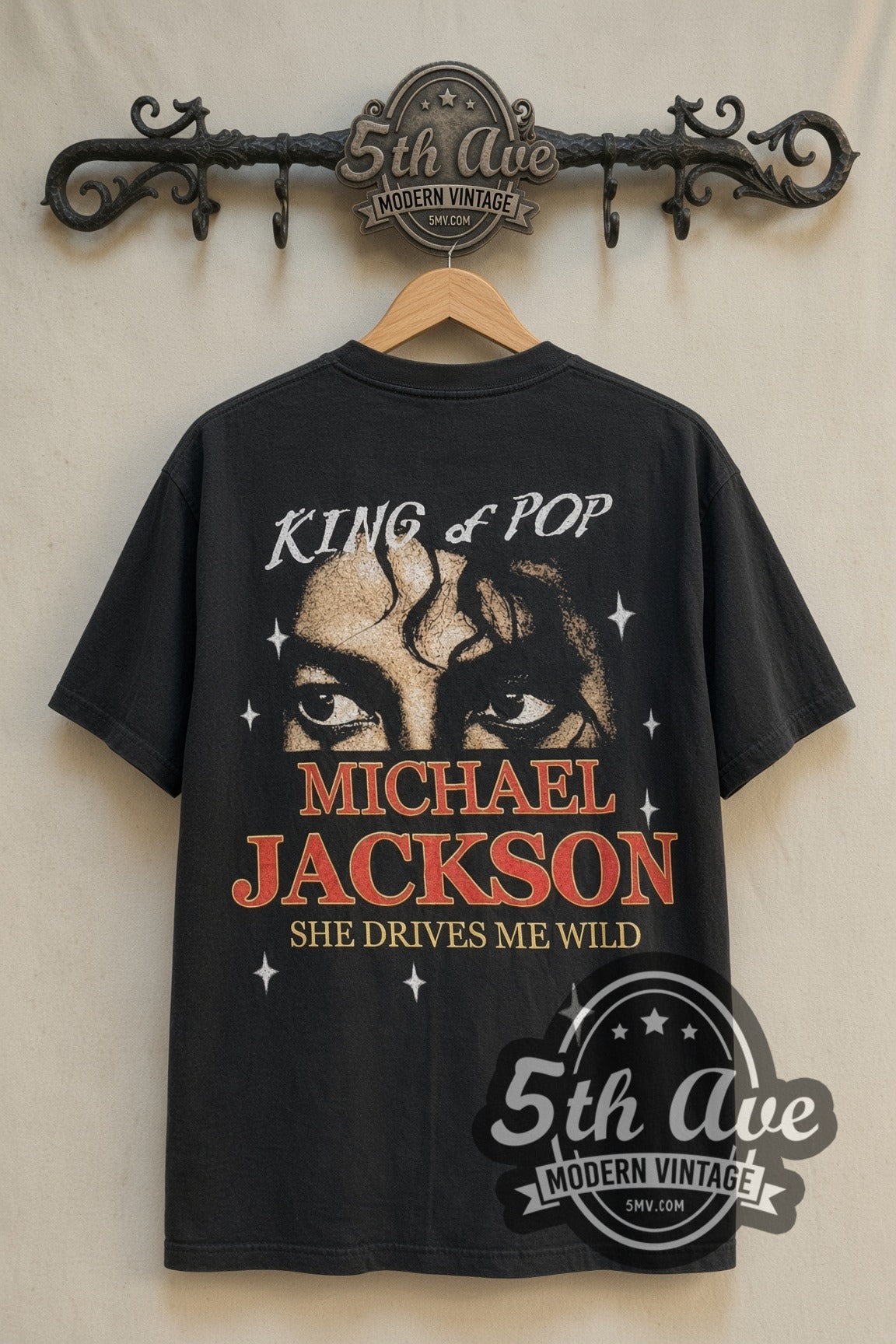 King of Pop Michael Jackson She Drives Me Wild print on tee back on rack