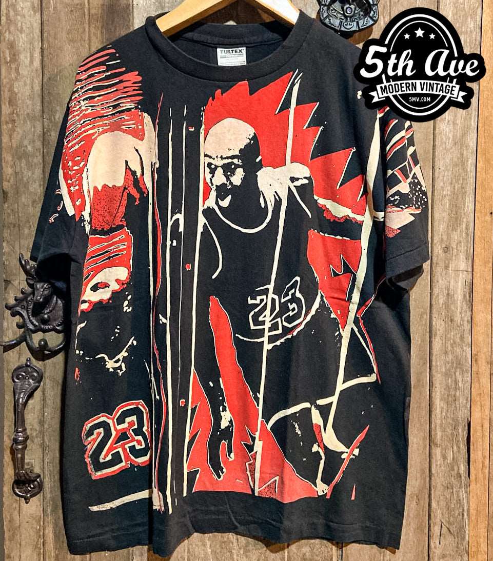 Michael Jordan - AOP all over print New Vintage T shirt - Vintage Band Shirts