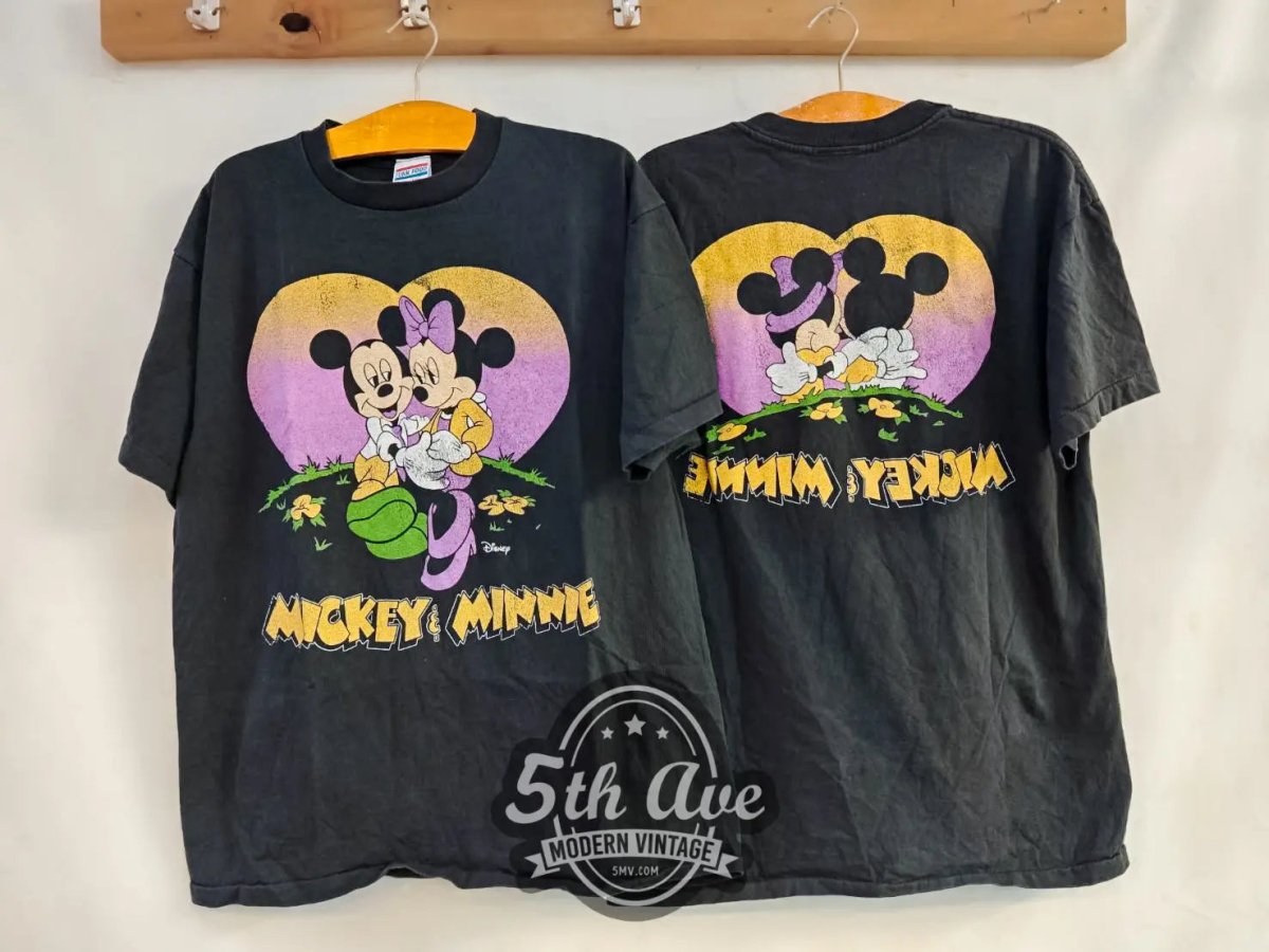 Mickey and Minnie - New Vintage Animation T shirt - Vintage Band Shirts