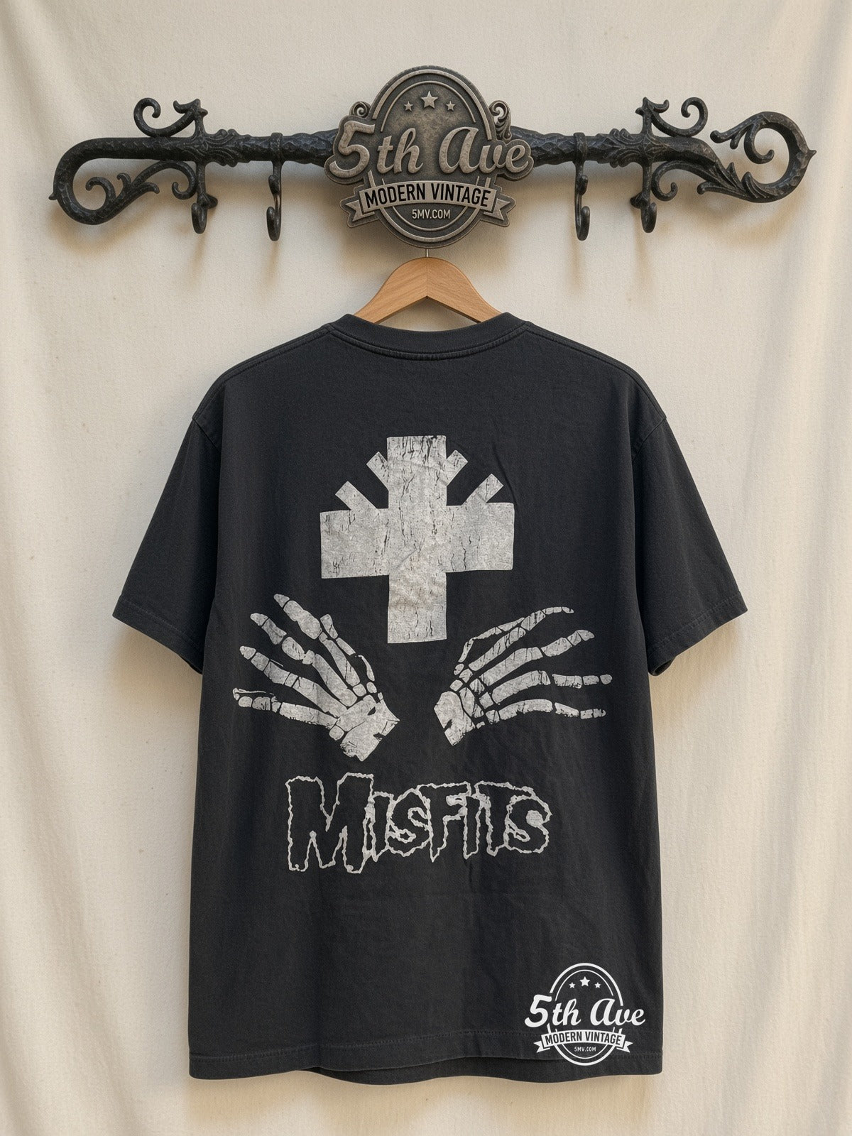 Misfits Crimson Ghost Skull vintage t-shirt back on rack