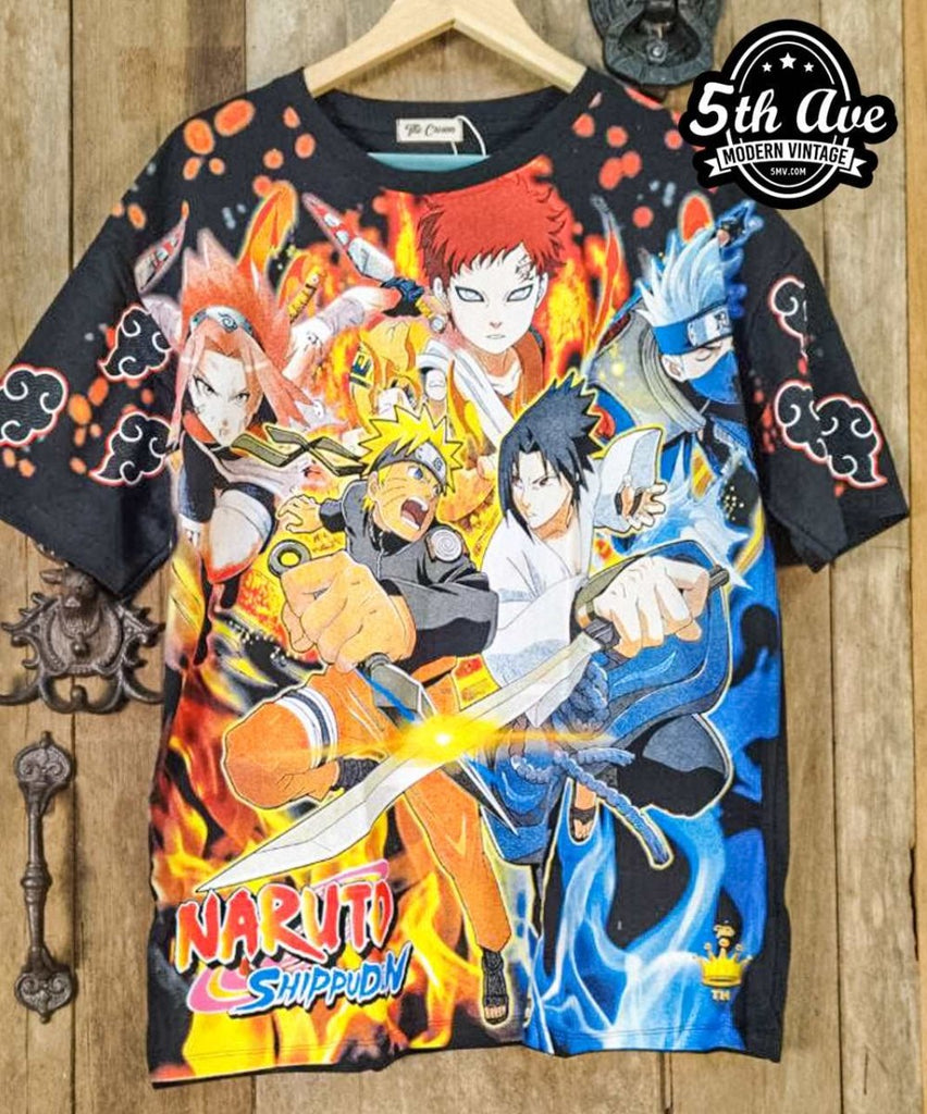 Naruto Shippuden AOP all over print New Vintage Anime T shirt Vintage Band Shirts