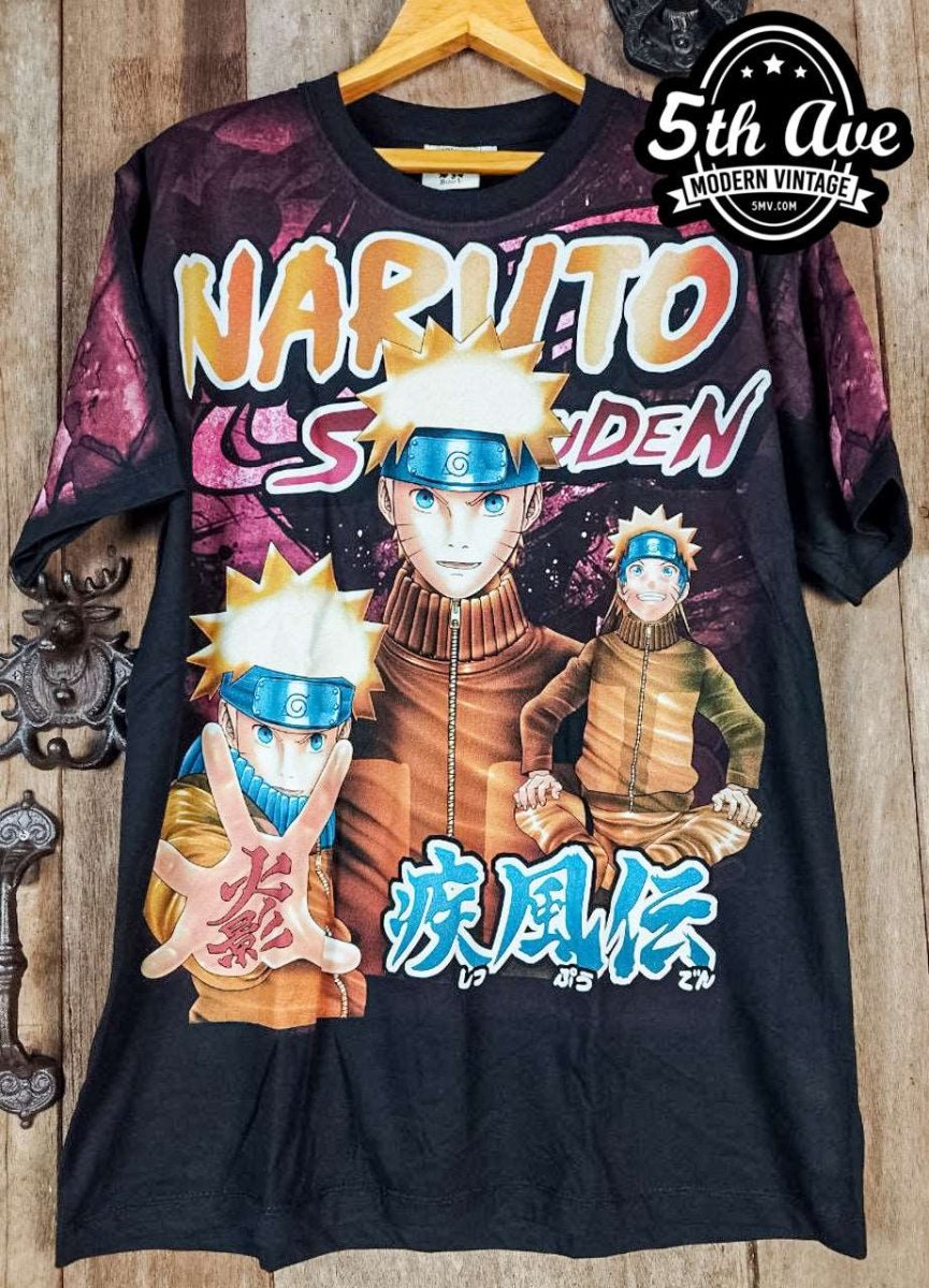 Naruto Shippuden - AOP all over print New Vintage Anime T shirt - Vintage Band Shirts