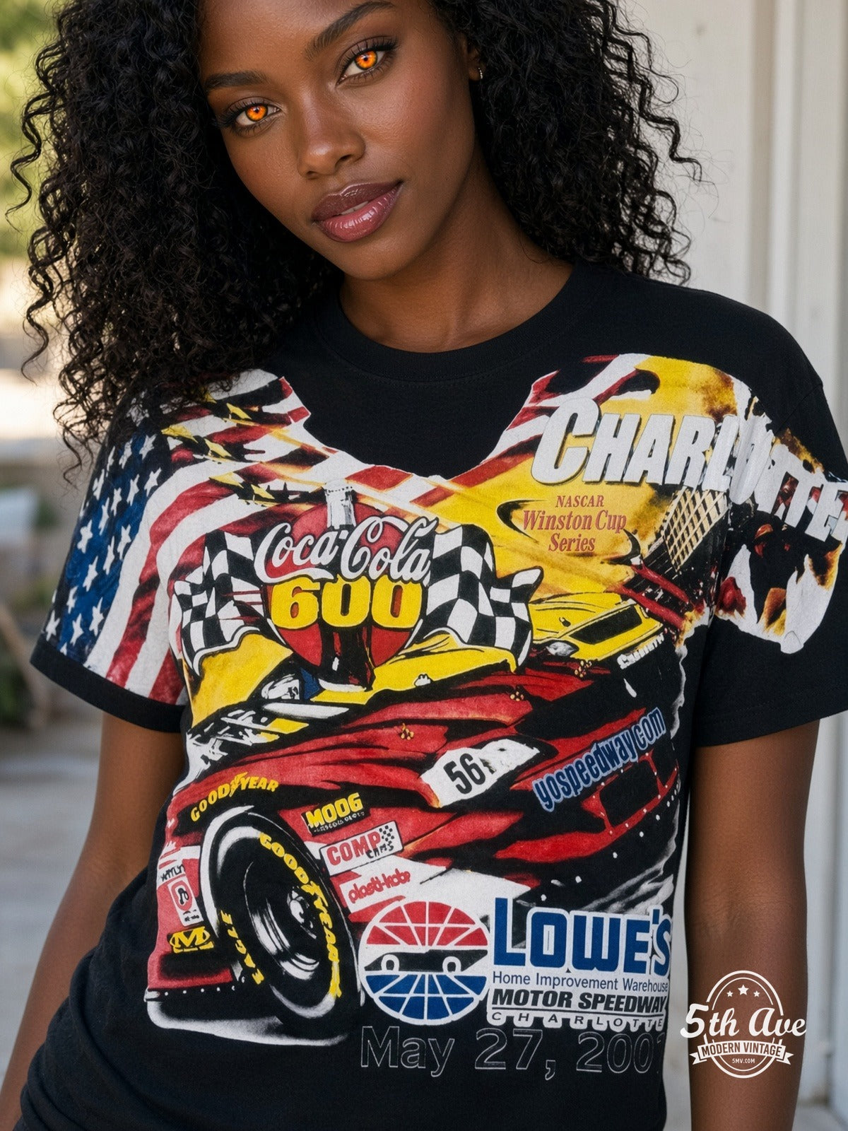 NASCAR Coca-Cola 600 Charlotte 2001 Lowes vintage tee model wearing