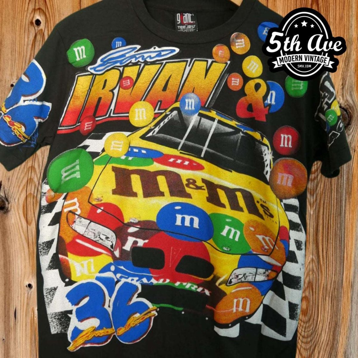 Vintage 1999 Ernie Irvan 36 M&M's Racing Team NASCAR T-Shirt