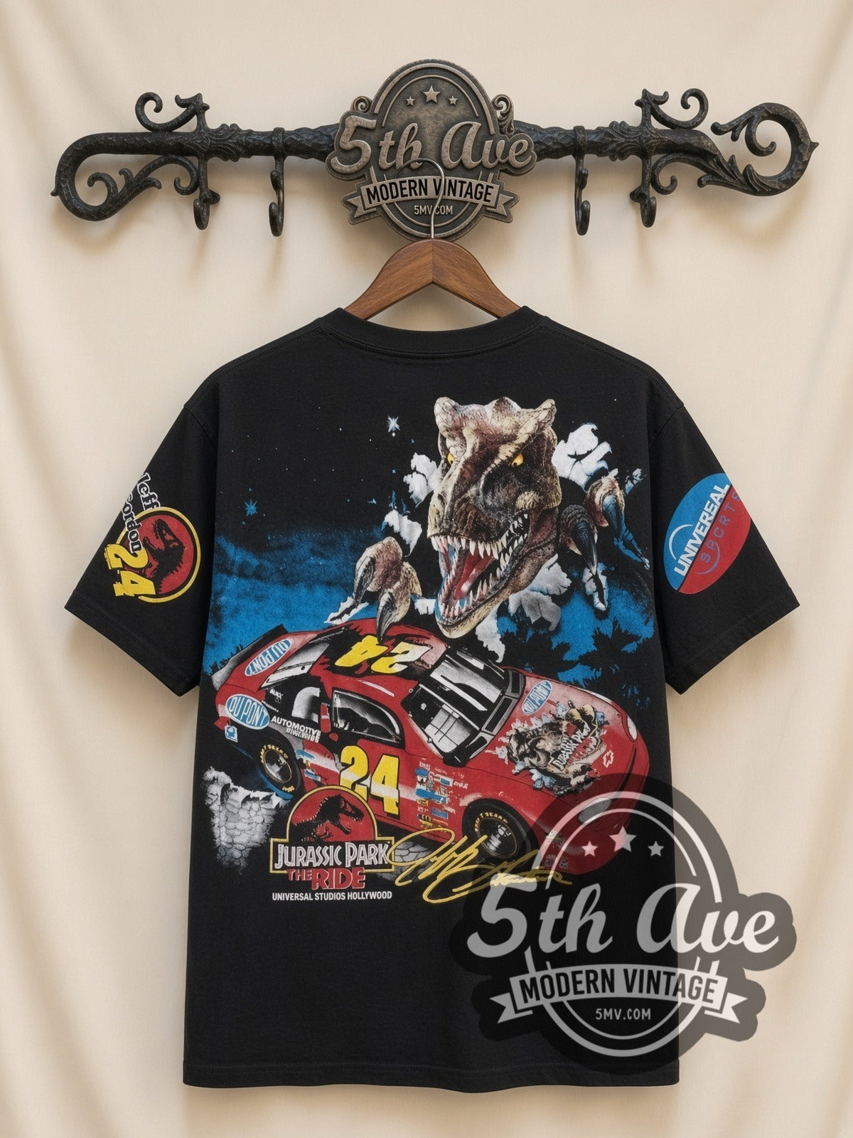NASCAR Jeff Gordon #24 Jurassic Park The Ride Black Tee