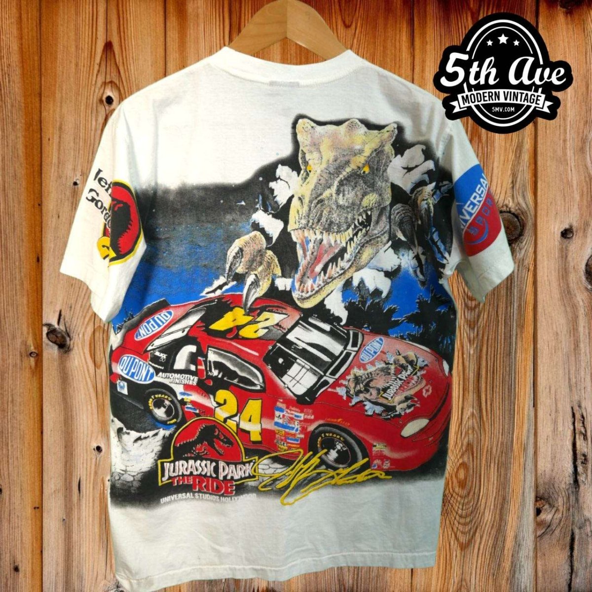 Nascar Jeff Gordon Jurassic Park The Ride - AOP all over print New Vintage T shirt - Vintage Band Shirts