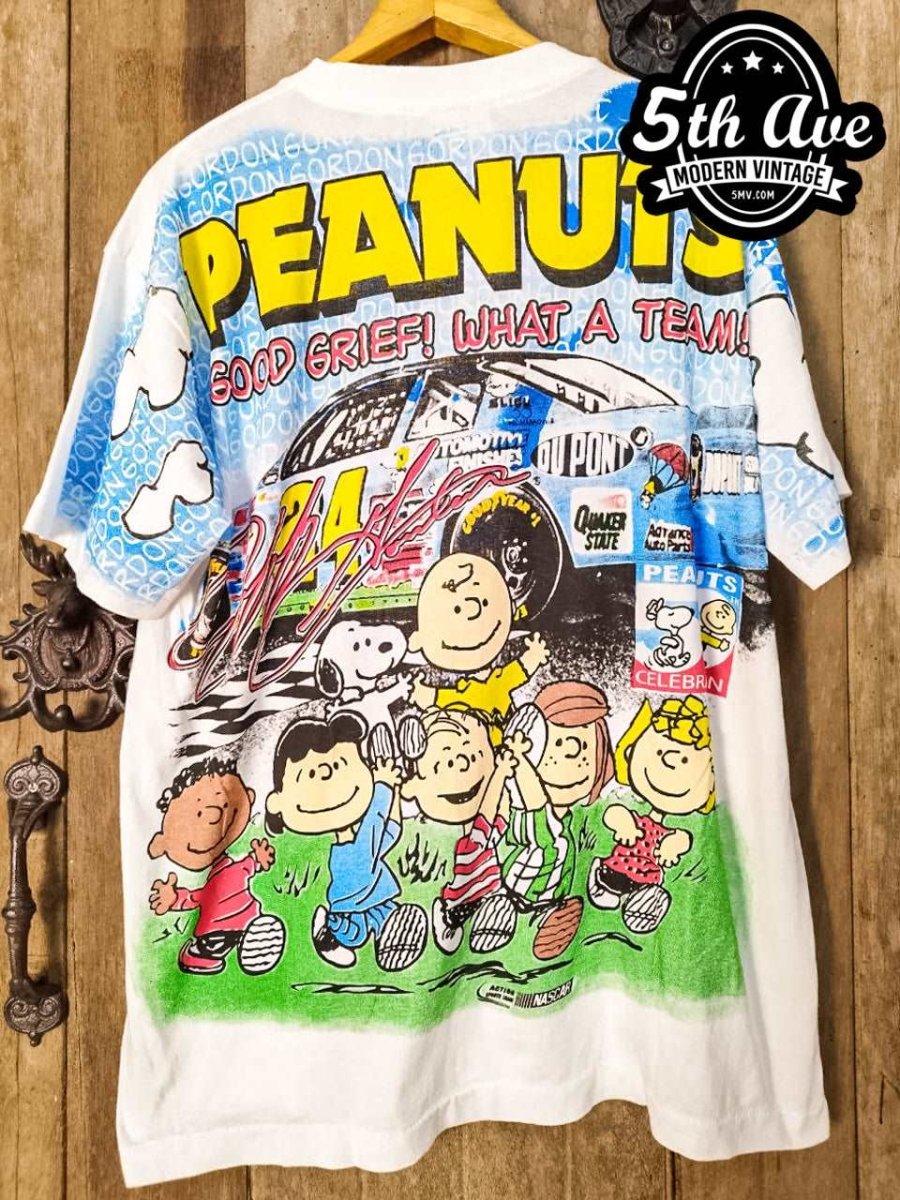 Nascar Jeff Gordon Peanuts - AOP all over print New Vintage T shirt - Vintage Band Shirts