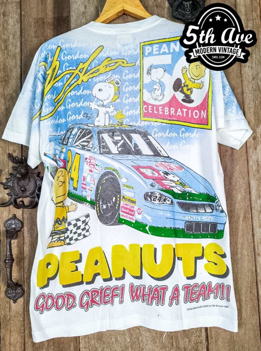 Nascar Jeff Gordon Peanuts - AOP all over print New Vintage T shirt -  Vintage Band Shirts