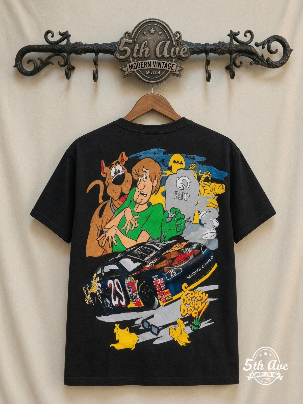 NASCAR Scooby-Doo Cartoon Network Racing all over print vintage tee back on cream 5th Ave rack