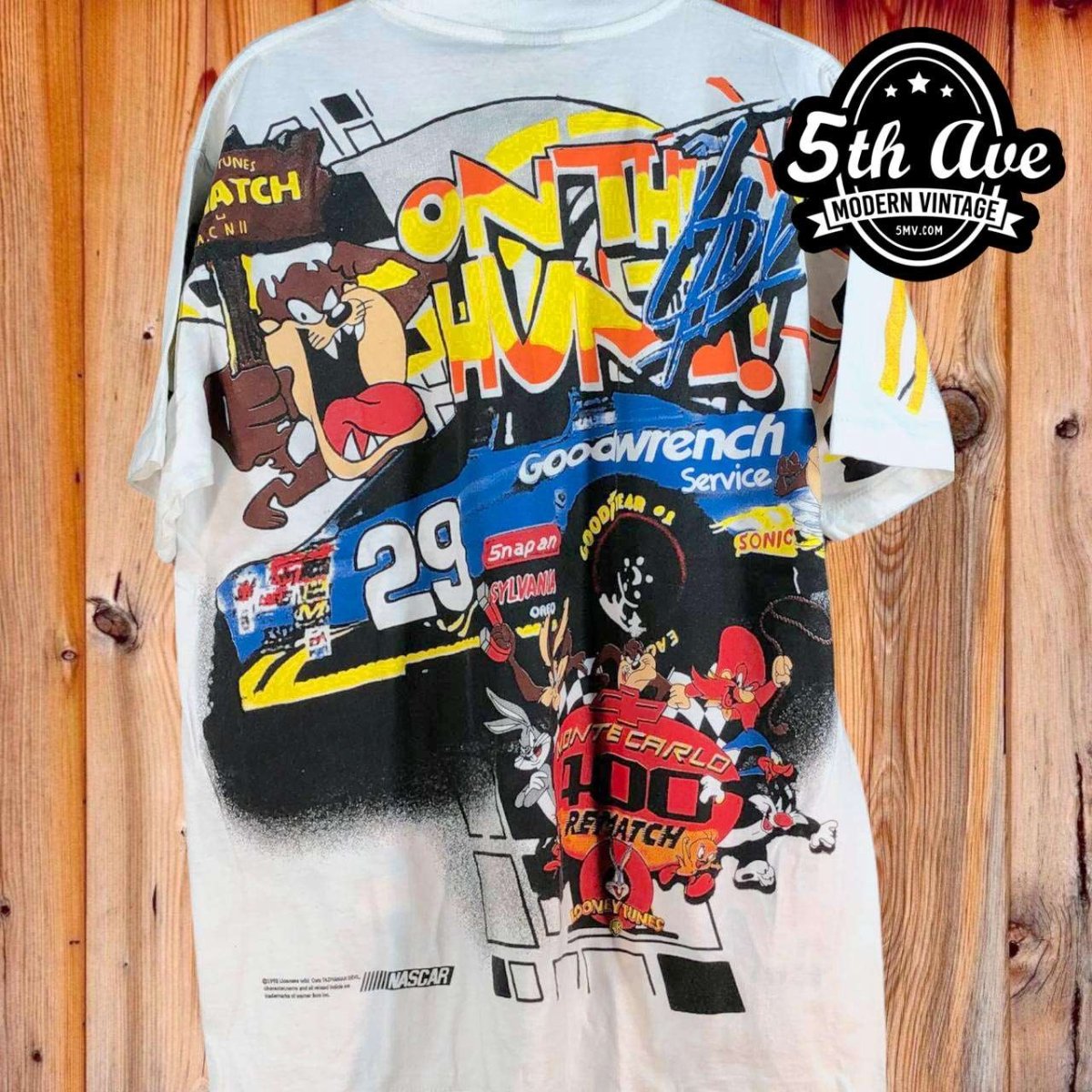 Nascar Taz-Mania & Kevin Harvick - AOP all over print New Vintage T shirt - Vintage Band Shirts