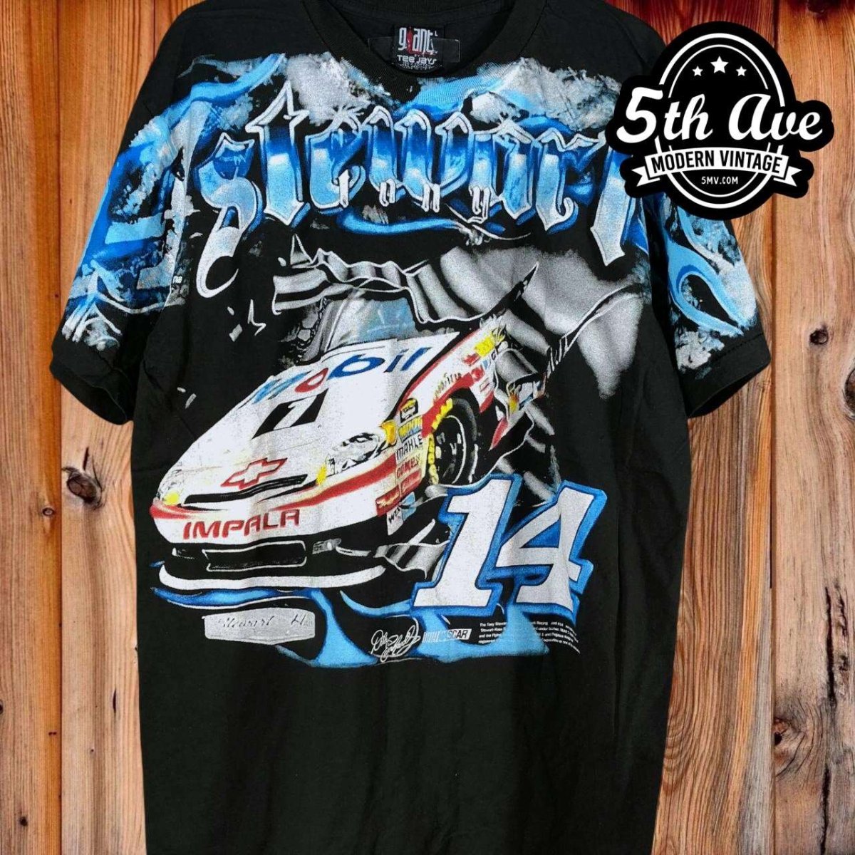 Nascar Tony Stewart Stewart-Haas Racing Chevrolet Impala - AOP all over print New Vintage T shirt - Vintage Band Shirts