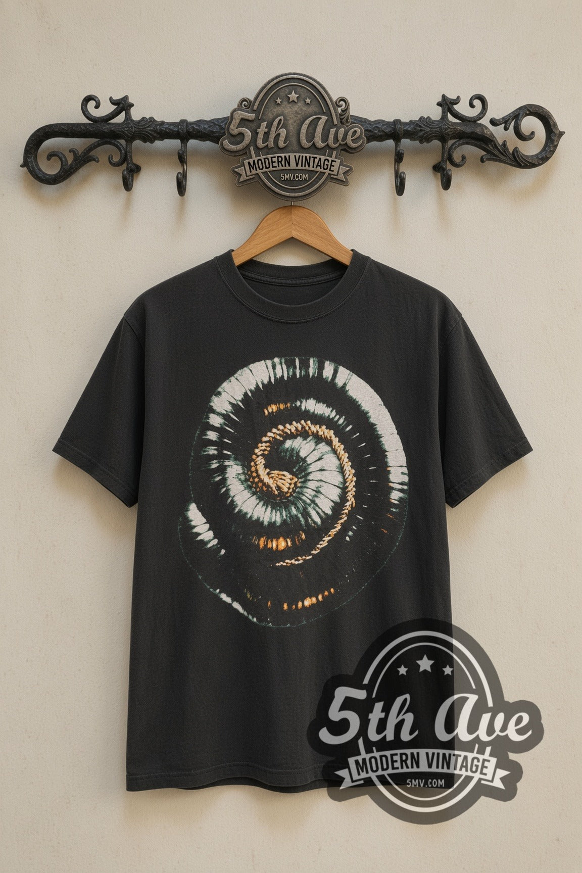 Nine Inch Nails Closer spiral band tee front on the 5MV rack
