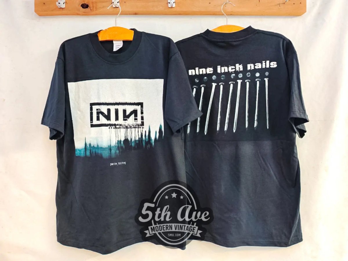Nine Inch Nails NIИ With Teeth - New Vintage Band T shirt - Vintage Band Shirts