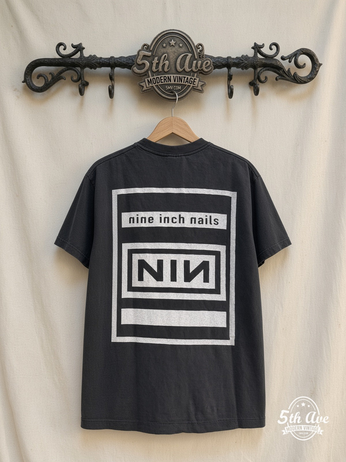 Nine Inch Nails Trent Reznor Portrait vintage t-shirt back on rack