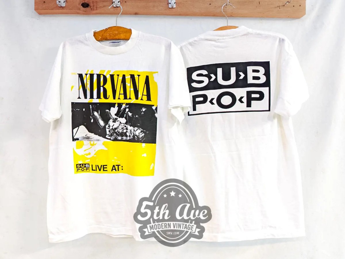 Nirvana Bleach Sub Pop Records - New Vintage Band T shirt - Vintage Band Shirts