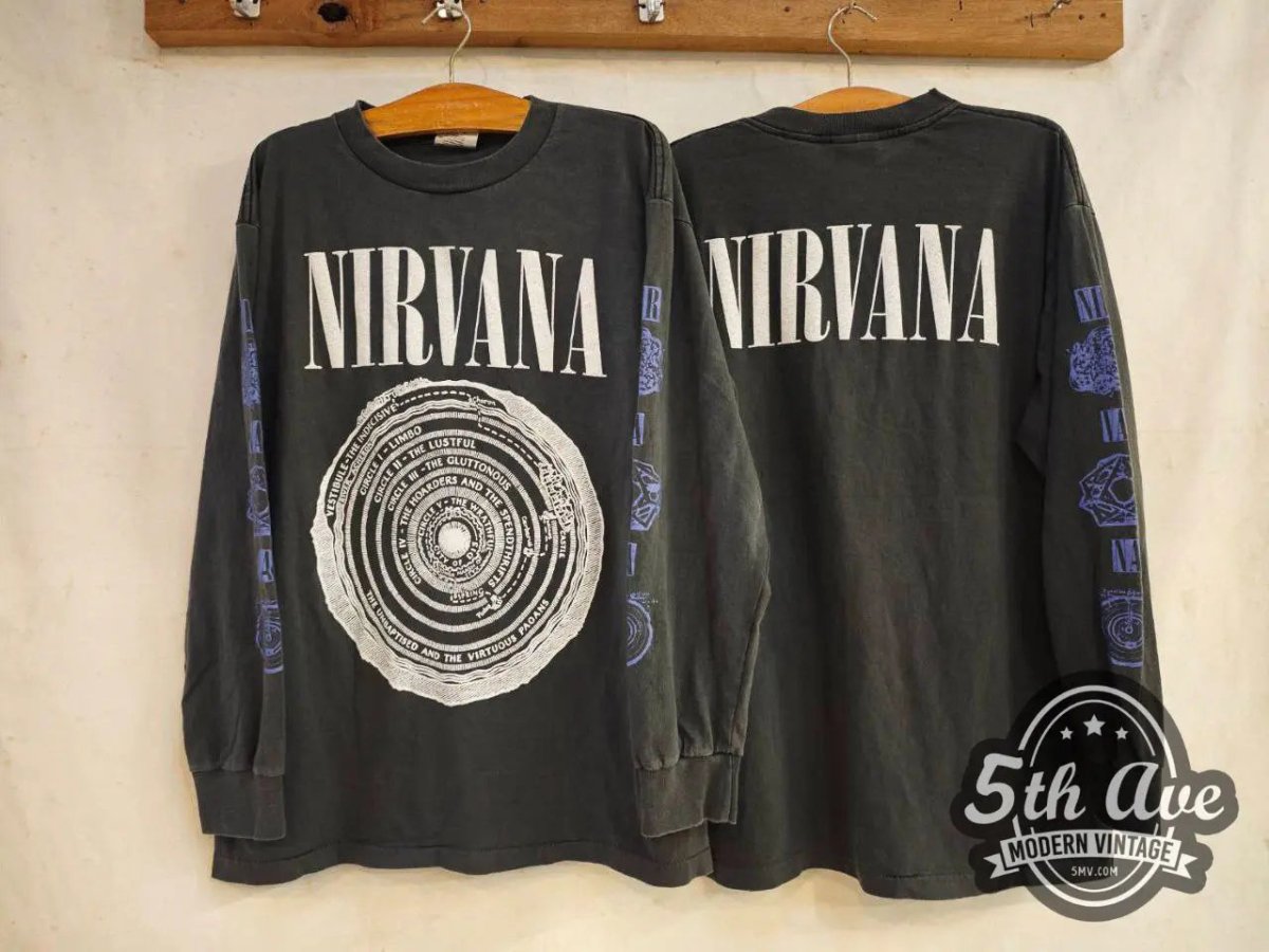 Nirvana Circles of Hell Dante's Inferno - New Vintage Band Long Sleeve T shirt - Vintage Band Shirts